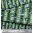 thumbnail image 2 of Soimoi Cotton Jersey Fabric Stripes & Whale Fish Ocean Print Sewing Fabric Yard 58 Inch Wide, 2 of 3