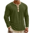 thumbnail image 2 of Mifsaly Long Sleeve Henley Shirts for Men Linen Shirt Button Closure Lightweight Summer Tops Comfortable Regular Fit Work Blouse L, 2 of 6