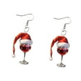 thumbnail image 1 of Pendientes de Navidad,Pendientes navideños de cristal rojo Joyas elegantes,Joyas creativas de moda para Halloween como regalo para mujer,Pendientes colgantes con gorro de Papá Noel,dijes, 1 of 10