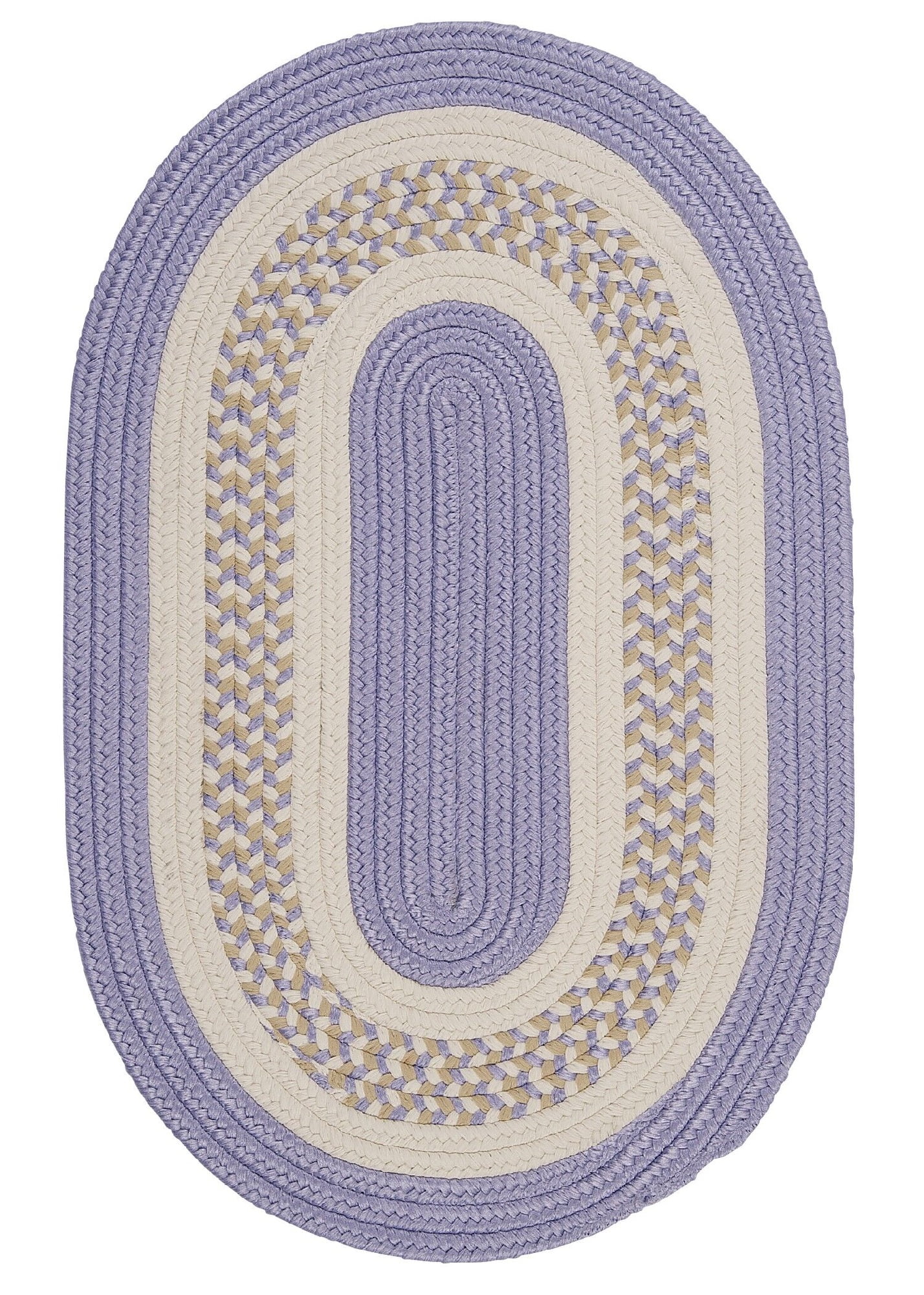 4' x 6' Purple Oval Handmade Braided Area Throw Rug