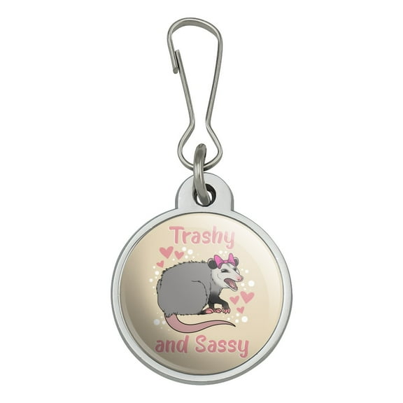 Trashy and Sassy Opossum Funny Jacket Handbag Purse Luggage Backpack Zipper Pull Charm
