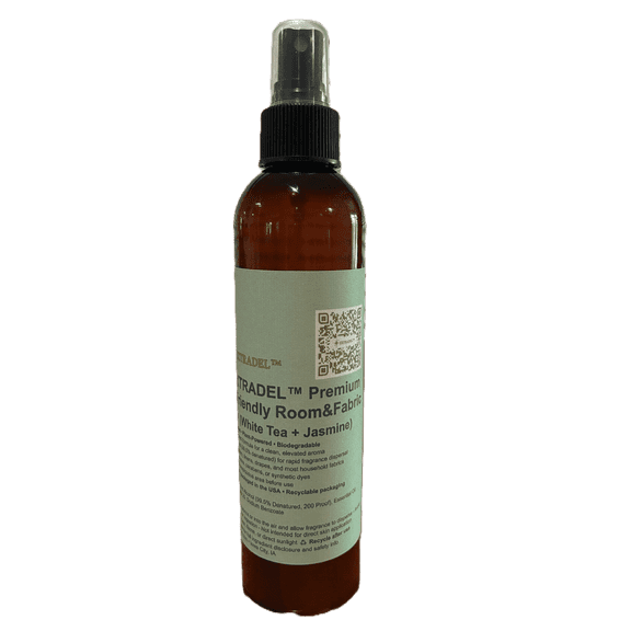 EXTRADEL Room Spray & Fabric Freshener (Hotel‑Inspired White Tea & Jasmine), Odor Eliminating, Signature Scent Blend, Plant-Based, 8 fl oz