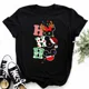 thumbnail image 1 of Camiseta de Mickey Minnie Mouse, camiseta con estampado de sombrero de Navidad, camiseta de moda para mujer, ropa femenina, camiseta Kawaii de Disney, 1 of 4