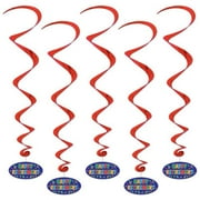 Beistle 5-Pack Happy Retirement Whirls, 3-Feet 2-Inch