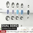 thumbnail image 3 of Stainless Steel Magnetic Measuring Spoons Set of 8 with Leveler, Dual Sided Metal Teaspoon & Tablespoon Measuring Spoons, Nesting Kitchen Gadgets for Baking & Cooking - Winter Frost, 3 of 18