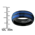 thumbnail image 4 of Metal Masters Mens Tungsten Carbide Hammered Brushed Finish Wedding Band Ring 8mm Blue Black Dome, 4 of 7