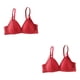 thumbnail image 3 of Minnieouse Sujetador sin aros para mujer, lencería de realce, sujetador de copa de tres esquinas, ropa interior transpirable, Bralette rojo con Rojo S/M 70/75AB 2piezas, 3 of 6