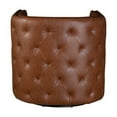 thumbnail image 6 of JERFIT Brown Faux Leather Swivel Barrel Chair with Tufted Back and Nailhead Trim for Living Room, 6 of 9