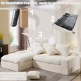 thumbnail image 4 of GNIXUU 98.8” Modular Sectional Sofa, Cloud Boneless Couch with Deep Seat Chaise, Comfy Corduroy L-Shape Convertible Modern Sponge Compression Sofas for Living Room,Bedroom,Office,Beige, 4 of 5
