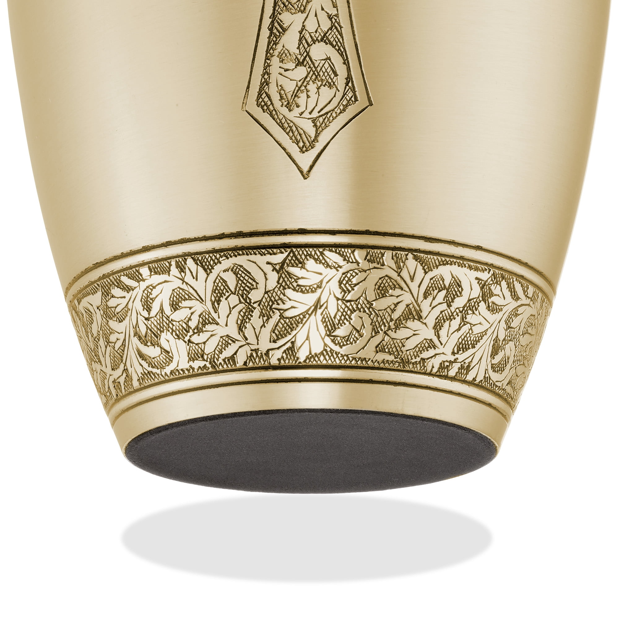Reminded Adult Cremation Memorial Urn for Human Ashes, Gold with Black Stripe Brass Funeral Urn with Velvet Bag