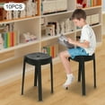 thumbnail image 4 of 10 Pack Stackable Plastic Stools 18.11 Inch Black Kids Chair Round Stools Portable Modern Classroom Stacking Stools Backless Bar Stool Furniture for Home Office School Indoor Outdoor, Black, 4 of 8