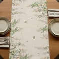 thumbnail image 5 of Table Runners 70 Inches Long Dress Scarves, Watercolor Floral Farmhouse Coffee/Dining/Kitchen Table Decor, Holiday Table Runner, Spring Leaves Flowers Botanical Beige 13x70 Inch, 5 of 9