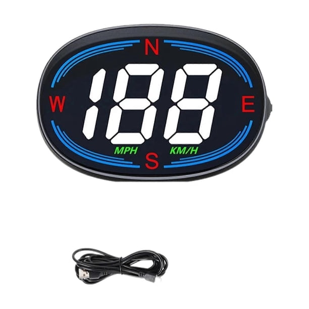 High Definition Car Head Up LCD Display Overspeed Alarm Speedometer Speed Clock Digital Gauge with Mile/Kilometre Switch