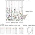 thumbnail image 4 of Floral Shower Curtain Flower Shower Curtain Butterfly Showers Curtain for Bathroom Lilac Shower Curtain with Hooks Watercolor Floral Bathroom Decor Pretty Wildflower Purple, 72" W x 72" H, 4 of 6