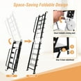 thumbnail image 4 of Qiyester Aluminum Loft Stairs Ladder Foldable Portable Anti-Slip Egress Attic Roof Ladders Floor-Mounted Stepladder with Handrails Hooks Load 330 lbs (10 Step), 4 of 10