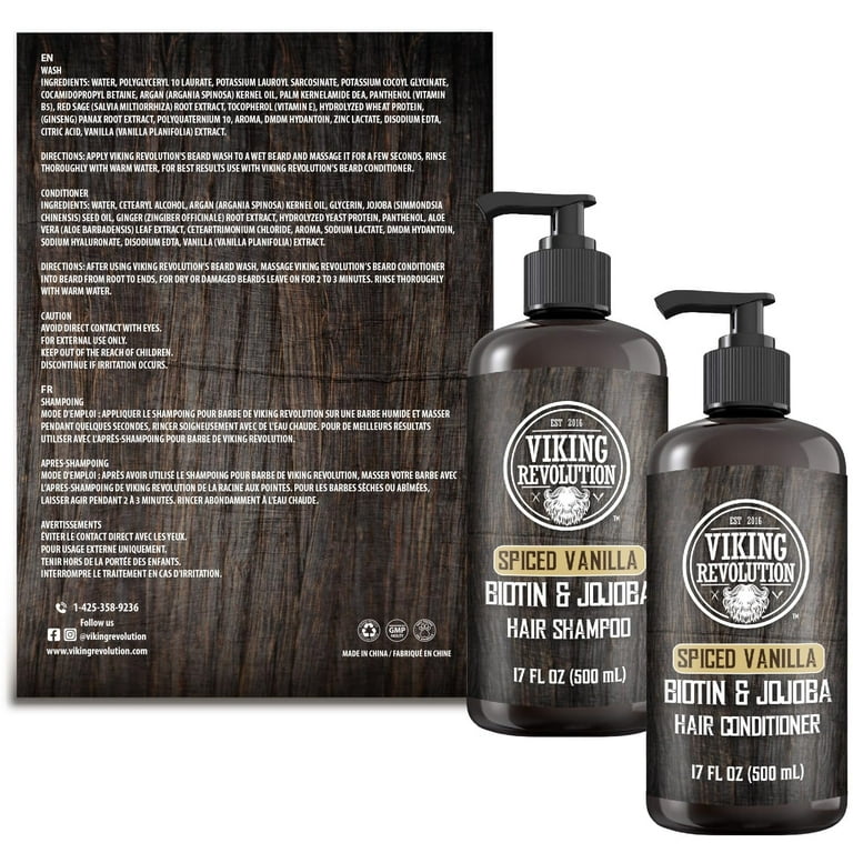 Viking Revolution Spiced Vanilla Mens Shampoo and Conditioner Pack