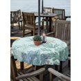 thumbnail image 2 of Outdoor Tablecloth with Umbrella Hole for Patio/Picnic/Party/Camping, Ocean Coral Waterproof Table Cloth Round Cover Washable, Summer Coastal Sea Starfish Conch Blue Green (Dia 54"), 2 of 8