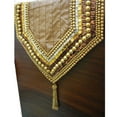 thumbnail image 3 of The HomeCentric Decorative Table Runner 14’’ x 60’’ Silk Beaded with Golden Pearls and Sequin Embroidery - Rust, Gold, Clear, 3 of 4