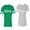 Men Green / Women Heather, variant on Mr. Mrs. Brown Unisex Couple Matching Cotton Jersey style T-Shirt Contrasting stripes on sleeves (Men Green / Women Black) (Men S / Women S)