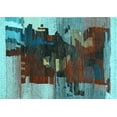 thumbnail image 1 of Ahgly Company Indoor Rectangle Abstract Light Blue Contemporary Area Rugs, 5' x 7', 1 of 4