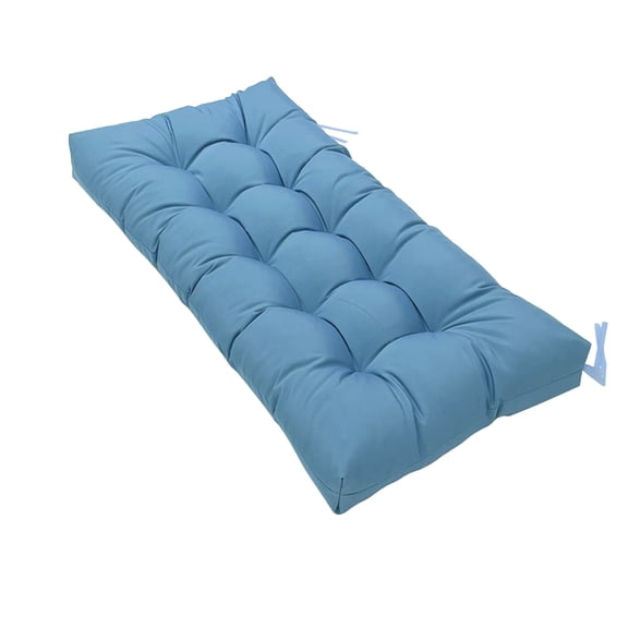 Outdoor Bench Cushion 48 x 20 Inch, Waterproof Patio Swing Cushion with Removable Zippered Cover Adjustable Ties Seat Pad for Porch Bench Garden (Sky Blue)