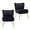 Black, variant on KCC Modern Velvet Upholstered Accent Chair Set of 2,Mid Century Living Room Chairs with Golden Legs,Comfy Armless Chair Wingback Single Sofa Side Chair for Bedroom,Beige