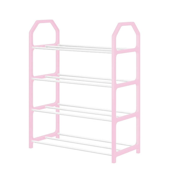 4 Layer Stackable Shoe Rack, Wardrobe and Entryway Shoe Storage Organizer, Space Saving Shoe Shelf for Closet, Bedroom, and Entrance Hall
