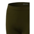 thumbnail image 4 of A2Y Women's Lightweight Mid Length Fitness Workout Seamless Ribbed Biker Shorts Deep Olive 2X3X, 4 of 5