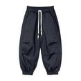 thumbnail image 3 of ZXLBBD Boy's Drawstring Waist Joggers Lightweight Summer Pants for Toddlers Big Kids Breathable Solid Color Sports Trousers Fashion Casual Daily Wear,Black,Size 13 Y-14 Y, 3 of 7