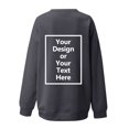 thumbnail image 6 of Hoodies for Women Women Fashion Solid Crewneck Loose Sweatshirt Casual Long Sleeve Pullover Tops Juniors Two Piece Outfit Sweatshirt Boy Athletic Jacket with Hood Jacket with Hoodie Hoodie Open Gray M, 6 of 6