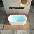 thumbnail image 3 of Bathonly 67" Acrylic Freestanding Bathtub-Acrylic Soaking Tubs, with Brushed Nickel Drain, 02149-BN, 3 of 8
