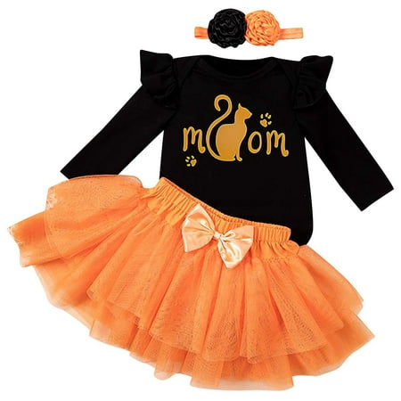 

Toddler Kids Girls Outfit Pumpkins Letters Prints Romper Skirt Hairband 3pcs Set Outfits Babay Girl Dress Fall Baby Girl Plaid Shirt Skirt Outfit Baby Girl Clothes 2-3 Years Old