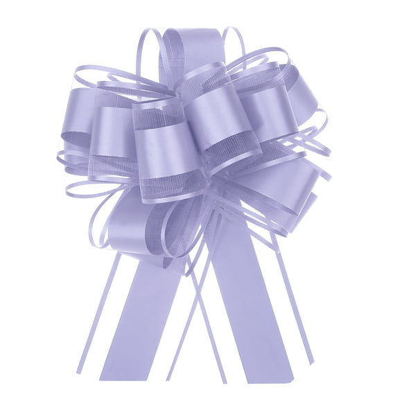 5 Pcs 8 Inch Large Big Pull Bow Organza Gift Wrapping Bows Ribbon for Wedding Car Baskets Presents Christmas Bow, Purple