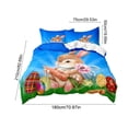 thumbnail image 3 of Bedding Duvet Cover Set Easter Cartoon Rabbits and Eggs Pattern Microfiber 3 PC Bedding Set with Zipper Closure 2 Pillowcases Home Decor, 3 of 7