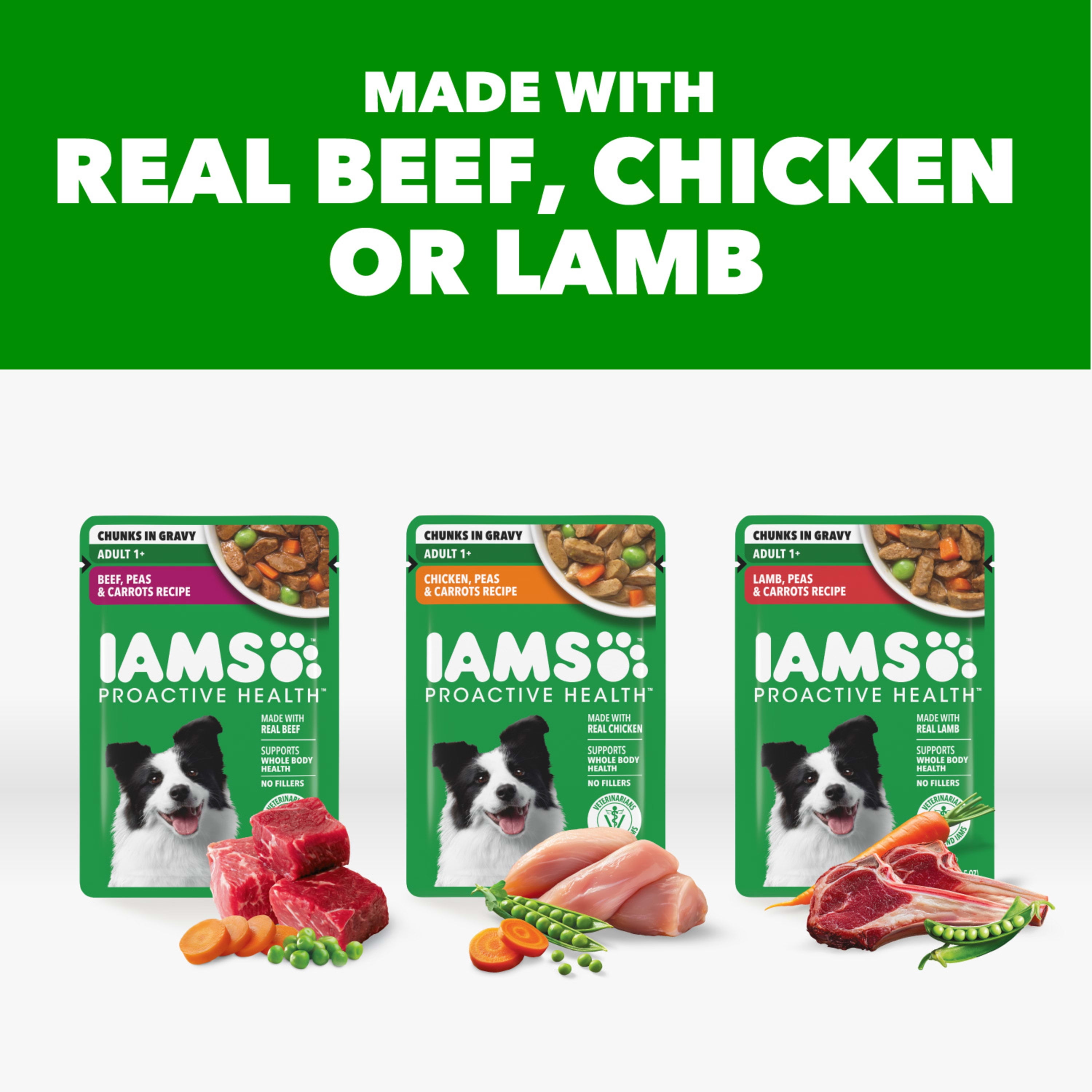 IAMS Proactive Health Core Pouch - 18ct (6 x Chicken, 6 x Beef, 6 x Lamb)