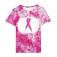 thumbnail image 4 of Luxalzxs Breast Cancer Awareness Shirts Women Pink Ribbon T-Shirt Cancer Fight Tees Casual Short Sleeve Round Neck Inspirational Tops Shirt, 4 of 5