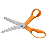 Fiskars 8 Pinking Shears, with Pointed Tip for Fabric Cutting, Orange