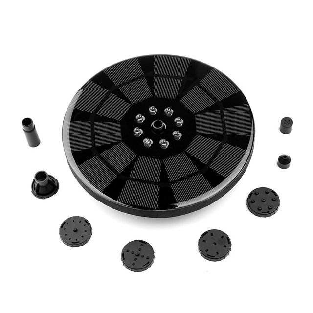 Bomba de fuente solar, fuente solar flotante al aire libre Bomba de estanque solar de 3W con 8 boquillas para baño de pájaros Acuario Estanque Piscina Patio Fuente de jardín Decoración de jardín Kaili Sencillez