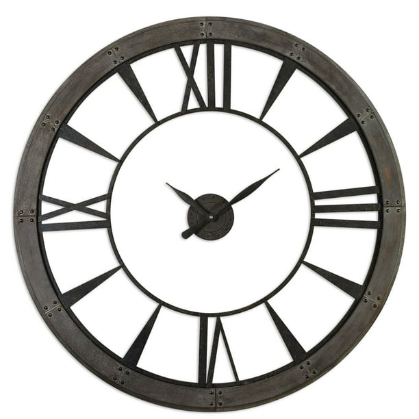 Uttermost 06084 Dark Rustic Bronze Ronan Large Wall Clock