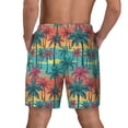 thumbnail image 2 of Lsque Mens Swim Trunks Hawaii Palms Pattern - Bathing Suit Compression Liner - Beach Swim Shorts Swimwear - (S-3XL) - Stretch Quick Dry -3X-Large, 2 of 9