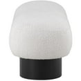 thumbnail image 2 of Pemberly Row Contemporary Rich Cream Boucle Fabric Bench in Black, 2 of 9