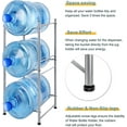 5 Gallon Water Jug Holder 3 Tier Water Cooler Jug Storage Rack, Silver