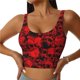 thumbnail image 1 of Fotbe Red Skulls 3 Sujetador Deportivo Largo sin Aros para Mujer con Almohadillas y Soporte Medio, Transpirable y Absorbente, Camiseta Tipo Chaleco o Tank Top-XX-Large, 1 of 8