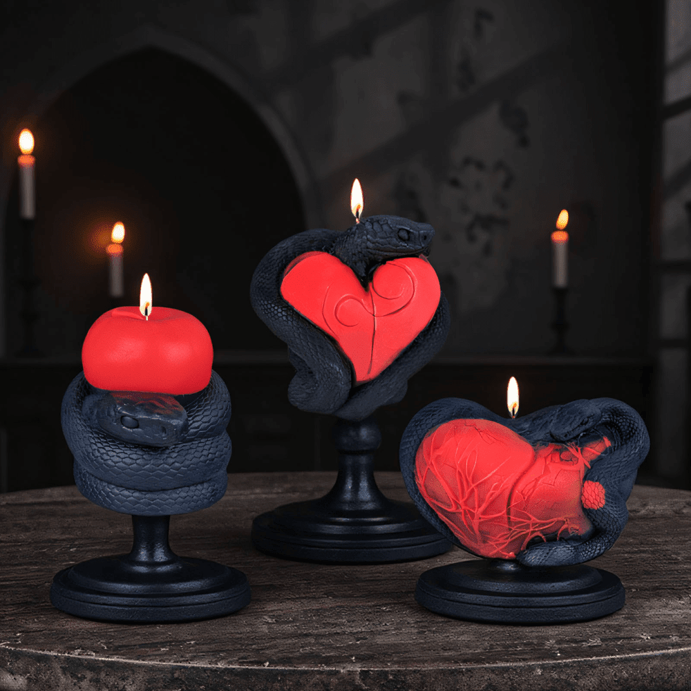 4Pcs Silicone Candle Molds, Resin Casting Molds for Epoxy Resin, Realistic Horror Atmosphere Snake-Shaped Molds for DIY Candle Clay Resin Halloween Home Decoration