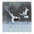 thumbnail image 3 of Ambesonne Wildlife Shower Curtain, Romantic Bird Wings, 69"Wx75"L, White Black, 3 of 5