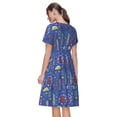 thumbnail image 2 of Bixox Robe d'Été à Manches Courtes pour Femmes Robe Ample Longueur Genou avec Poches-New-York City, 2 of 7