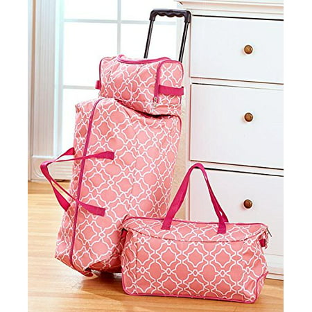 KNL Store - 3 Pc Stylish Fashion Prints Luggage Overnight Rolling Duffel Toiletry Bag Tote Set ...