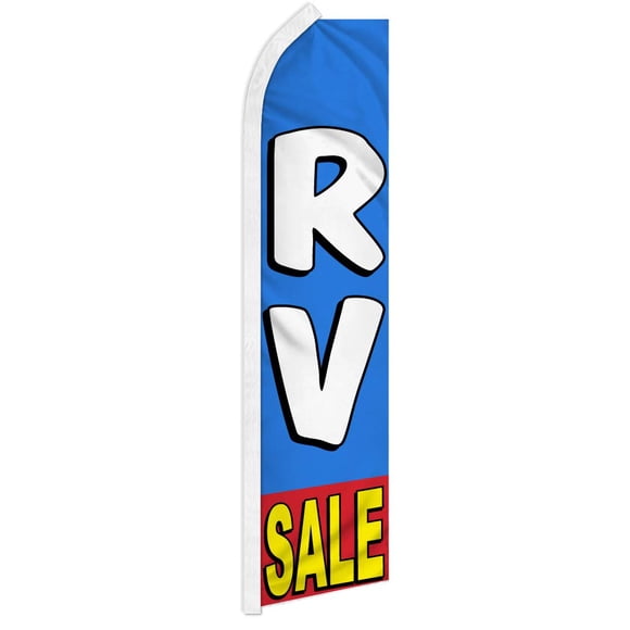 RV Sale Swooper Feather Flag - Great for Car Lots, RV Stores, and Dealerships