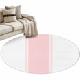 thumbnail image 2 of Pink Round Living Room Rugs 3.3 ft, Stripe Washable Area Rug with Non-Slip Sturdy Edge Binding Round Front Door Mat Floor Carpet for Entryway, 2 of 9