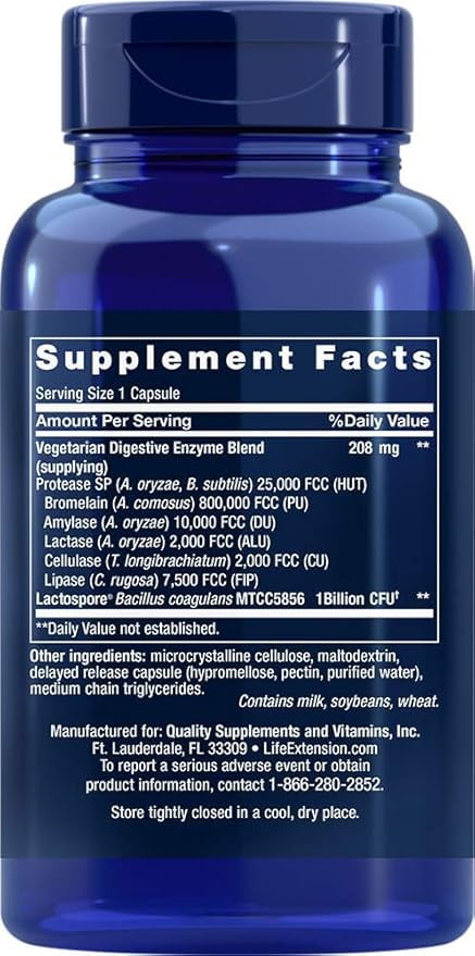 Life Extension - Enhanced Super Digestive Enzymes with Probiotics - 60 Capsules